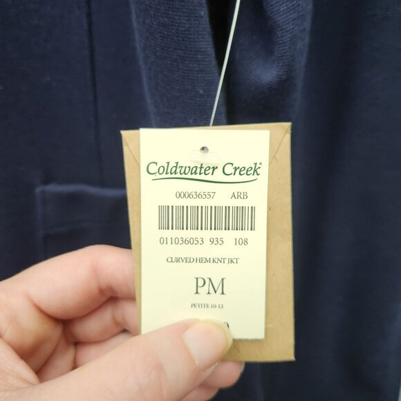 Coldwater Creek Navy Curved Hem Knit Jacket PM - Picture 2 of 5